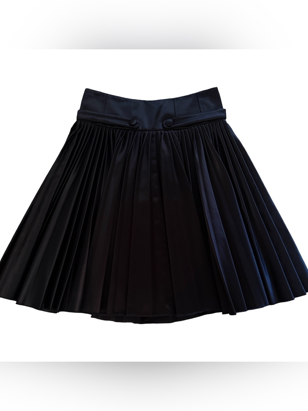 Versus Versace Dark Navy Blue Pleated Mini A-Line Skirt. Y2K Preppy Dark Vintage